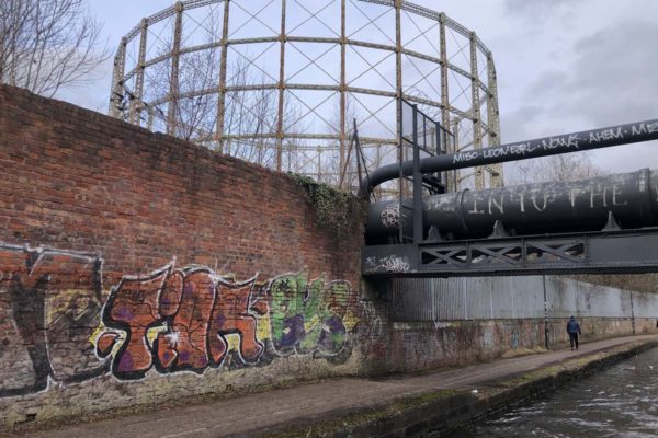 graffiti next to the canal in Birmingham